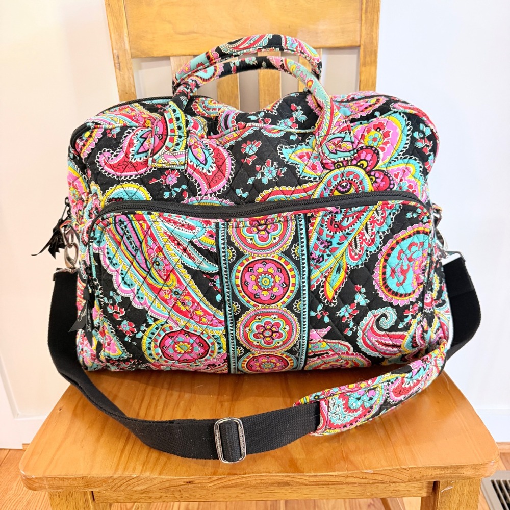 Vera Bradley Parisian Paisley 3 Piece Travel Set Weekender and Cosmetic Bags - Picture 3 of 16